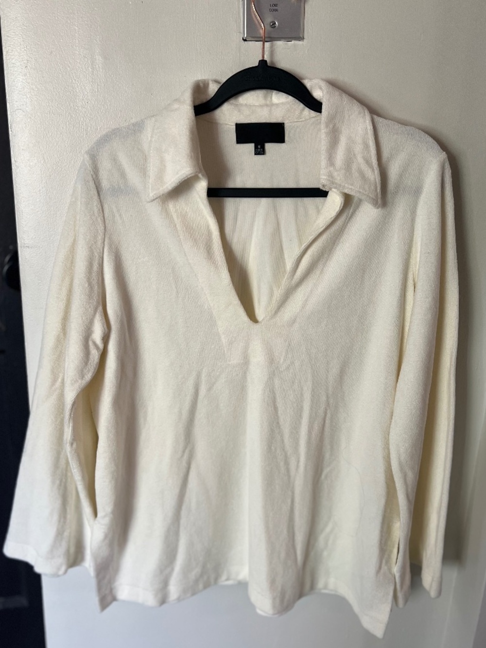 NILI LOTAN towel fabric 70s fluted sleeves tunic size M